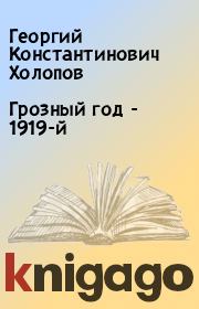 Грозный год - 1919-й. Георгий Константинович Холопов