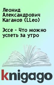 Книга - Эссе - Что можно успеть за утро.  Леонид Александрович Каганов (LLeo)  - прочитать полностью в библиотеке КнигаГо