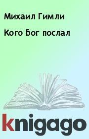 Книга - Кого Бог послал.  Михаил Гимли , Вячеслав Шторм  - прочитать полностью в библиотеке КнигаГо