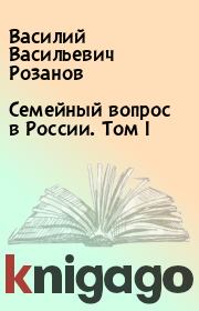 Книга - Семейный вопрос в России. Том I.  Василий Васильевич Розанов  - прочитать полностью в библиотеке КнигаГо