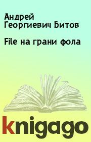 Книга - File на грани фола.  Андрей Георгиевич Битов  - прочитать полностью в библиотеке КнигаГо