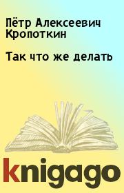 Книга - Так что же делать.  Пётр Алексеевич Кропоткин  - прочитать полностью в библиотеке КнигаГо