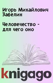 Книга - Человечество - для чего оно.  Игорь Михайлович Забелин  - прочитать полностью в библиотеке КнигаГо