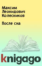 Книга - После сна.  Максим Леонидович Колесников  - прочитать полностью в библиотеке КнигаГо