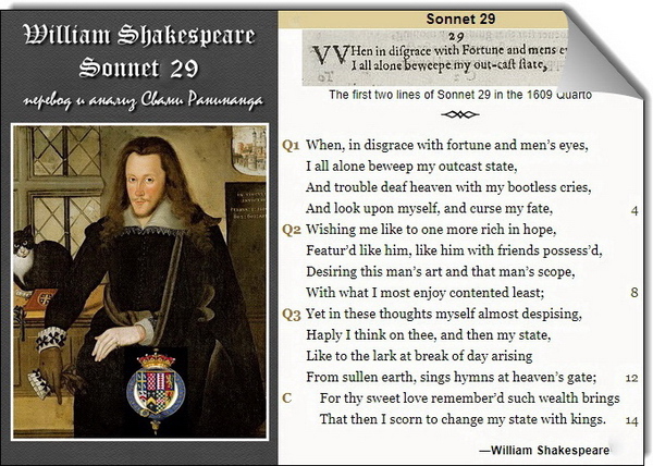 Книгаго: Сонет 29 Уильям Шекспир, — перевод Свами Ранинанда. Иллюстрация № 1